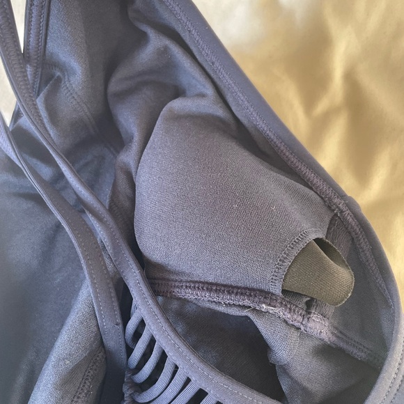 Athleta Macrame High Neck Blue Tankini Workout Top | Extra Extra Small - Picture 7 of 7